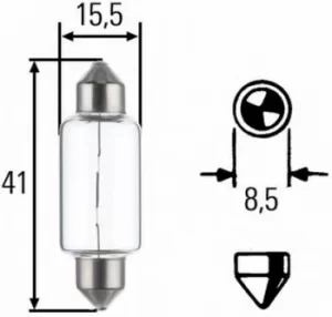 Image of Bulb 12V 15Watt Festoon (Sv8 5) 8GM002091-141 by Hella