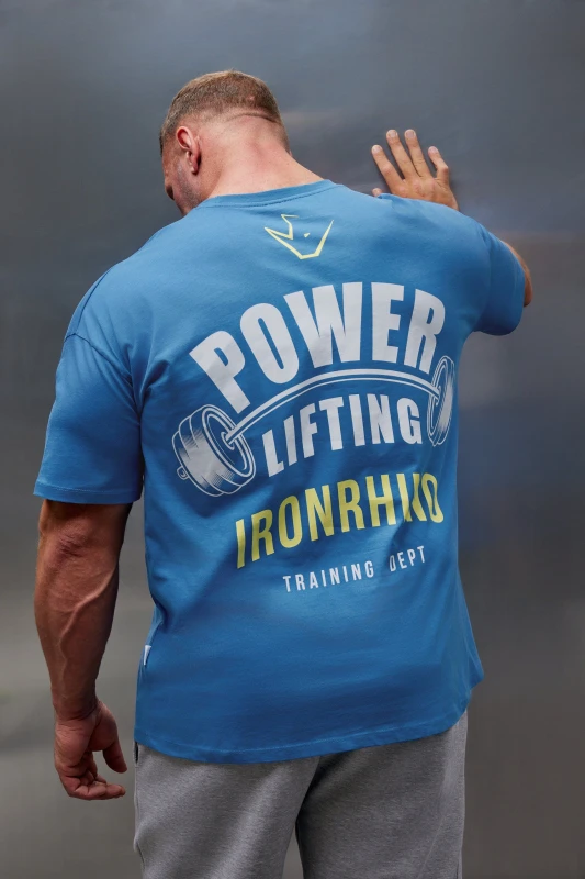 Image of BadRhino BadRhino Men Mens 'Power Lifting' Gym T-Shirt in Blue Size: 3X-Large Blue XXXL Male 5063111840632