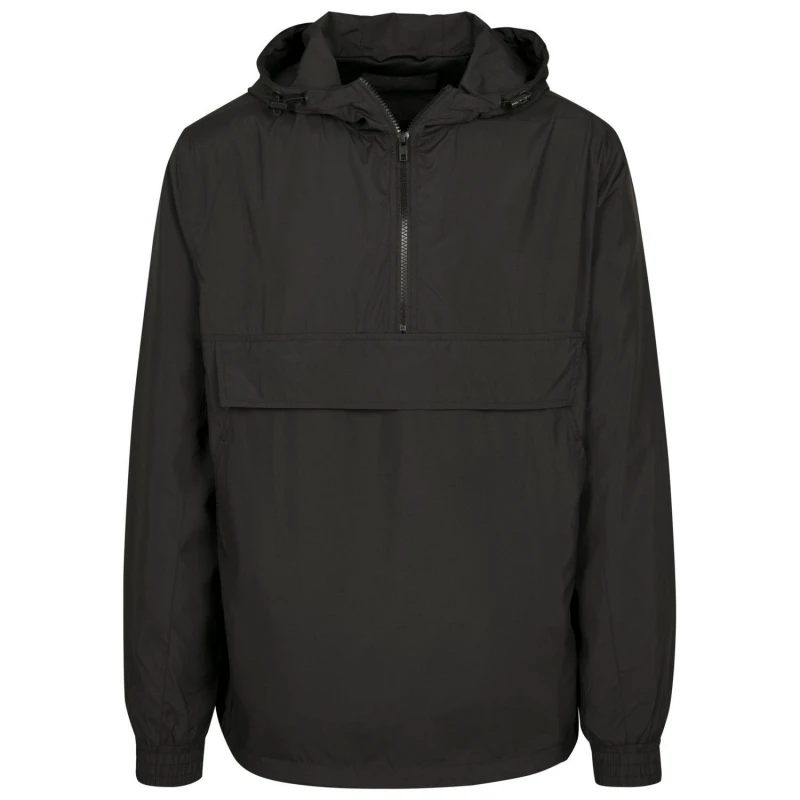 Image of Build Your Brand Mens Basic Pullover Jacket in Black Size: Small Black Male S