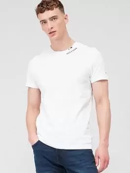 Image of Tommy Hilfiger Neck Logo Pique T-Shirt - White