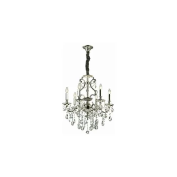 Image of Ideal Lux Gioconda - 6 Light Crystal Chandelier Antique Silver Finish, E14