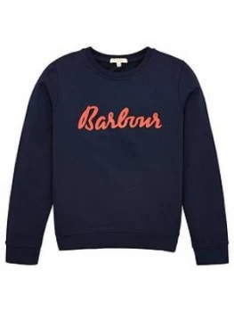 Image of Barbour Girls Otterburn Crew Sweatshirt - Navy