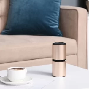 Image of HOMCOM Air Purifier, Low Noise Portable Air Cleaner with 2 USB Plug for Dust, Pollen, Smoke, Odor, Car Using, Gold