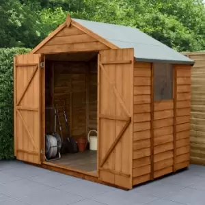 Image of 7' x 5' Forest Overlap Dip Treated Double Door Apex Wooden Shed (2.32m x 1.54m)