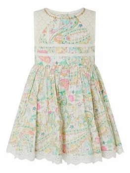 Image of Monsoon Baby Girls Maya Paisley Dress - Ivory