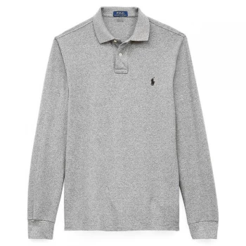 Image of Polo Ralph Lauren Custom Slim Fit Long Sleeved Polo Shirt - Grey