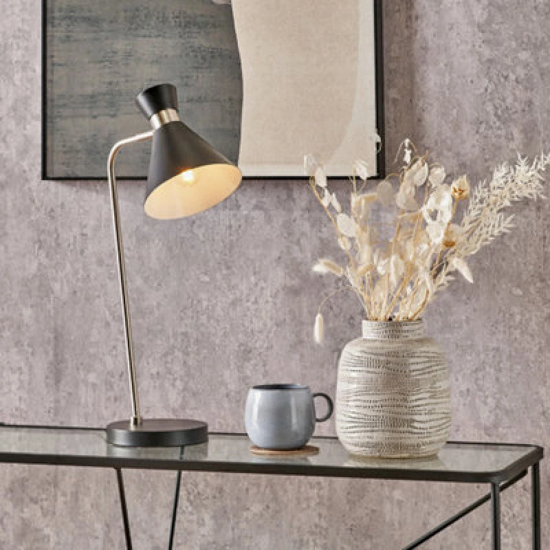 Image of Pacific Lifestyle Brushed Silver Metal Table Lamp