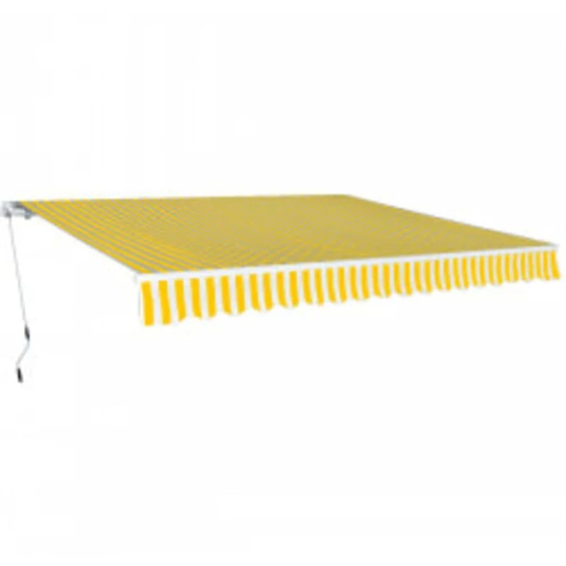 Image of vidaXL Folding Awning Manual Operated 600cm Yellow/White, Yellow 276354