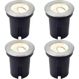 Image of 4 PACK Stainless Steel IP67 Ground Light - 13W Warm White LED - Tilting Head