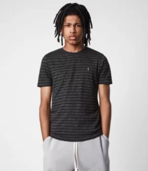 Image of AllSaints Mens Daze Crew T-Shirt, Grey Marl, Size: M