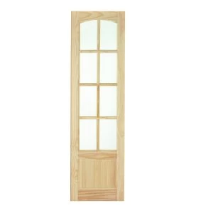 Image of Wickes Newland Internal French Door Panel Clear Pine Glazed 8 Lite 1981 x 591mm