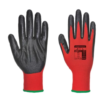 Image of Portwest Flexo Grip Nitrile Tradesmans Gloves Red / Black L