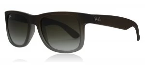 Image of Ray-Ban Justin Sunglasses Rubber Brown on Grey 854/7Z 51mm