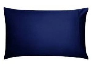 Image of Bedeck of Belfast Navy Egyptian Cotton Sateen 600 Thread Count Fine Linens Komoro' Oxford Pillow Case