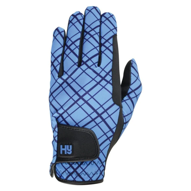 Image of Hy5 Unisex Lightweight Printed Riding Gloves Black/blue (Xl)
