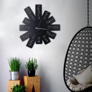 Image of Tokyo Black Decorative Metal Wall Clock