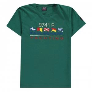 Image of Paul And Shark Junior Boys Yacht T Shirt - Green 068