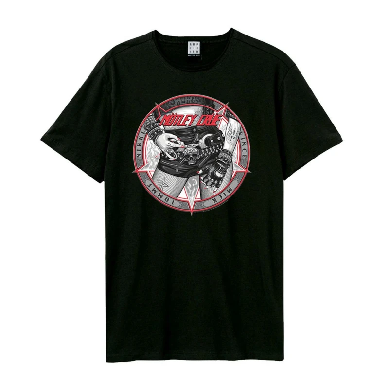 Image of Amplified Amplified Men Fish Nets Motley Crue T-Shirt in Black Size: X-Small Black XS Male 5063852068623