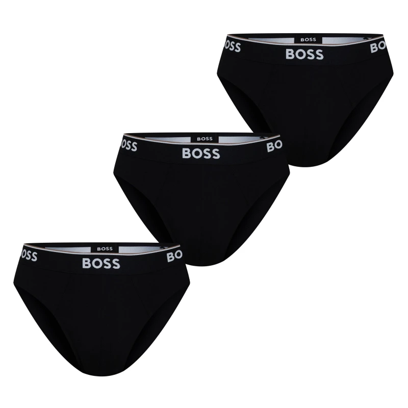Image of Boss 3 Pack Cotton Briefs - Black S