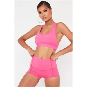 Image of I Saw It First Hot Pink Basic High Waisted Active Shorts - Pink