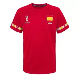 Image of Fifa World Cup Qatar 2022 Spain Mens T-Shirt in Red