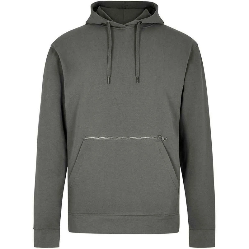 Image of Kustom Kit Mens Pique Regular Hoodie in Dark Grey Size: Small Dark Grey Male S