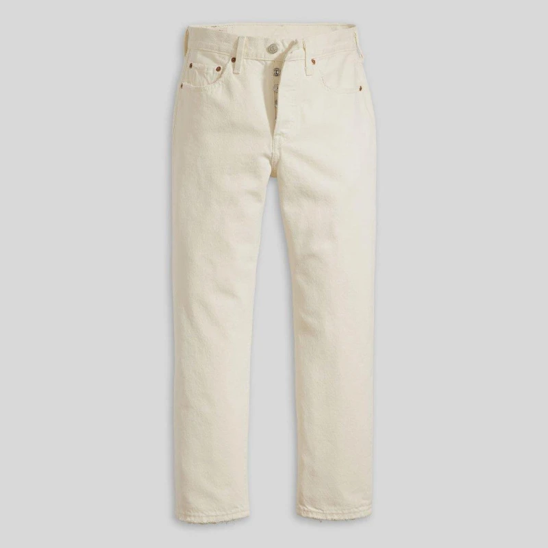 Image of Levis 501 Cropped Jeans - White White 30 S