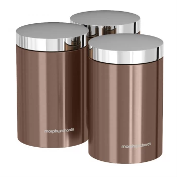 Image of Morphy Richards Accents Set of 3 Storage Canisters - Copper