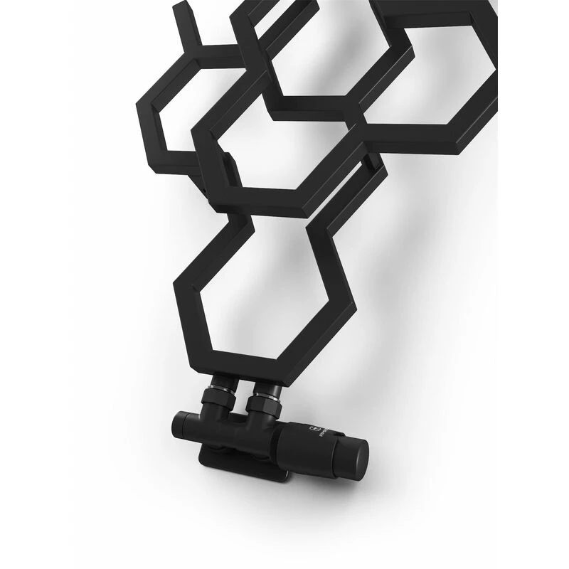 Image of TERMA Terma Vario Integrated Radiator Valve Pipe Right Masking Set 50mm Black TGETTWINPS95