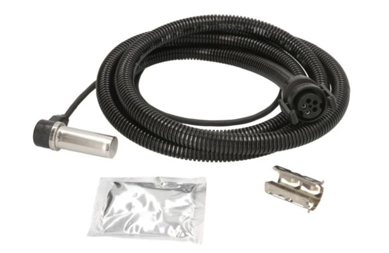 Image of KNORR-BREMSE K144242K50 ABS Sensor Rear Axle Right, with sleeve Sensor,wheel speed (412)