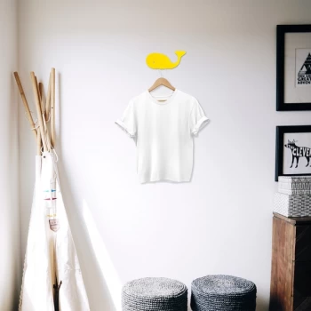 Image of Whale - Yellow Yellow Metal Wall Hook