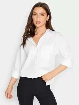 Image of PixieGirl Petite Oversized Cotton Shirt, White, Size 8, Women