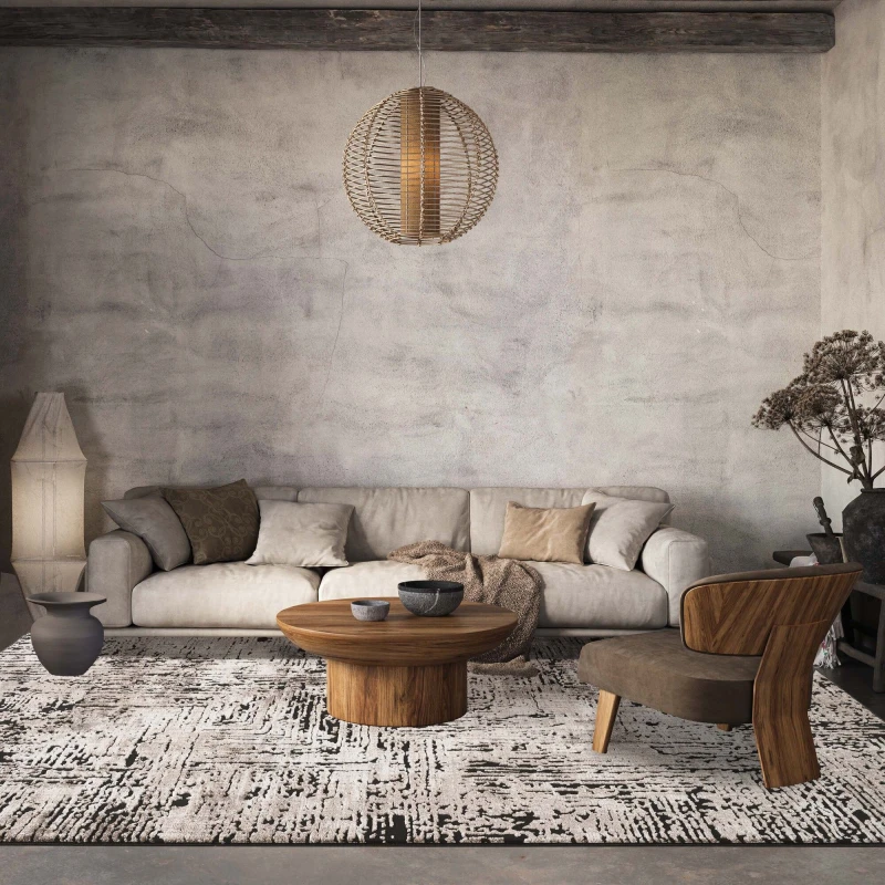 Image of Belgravia Living Room Area Rug Metallic Sheen Modern Illusion Design Mocha 200Cm X 290Cm