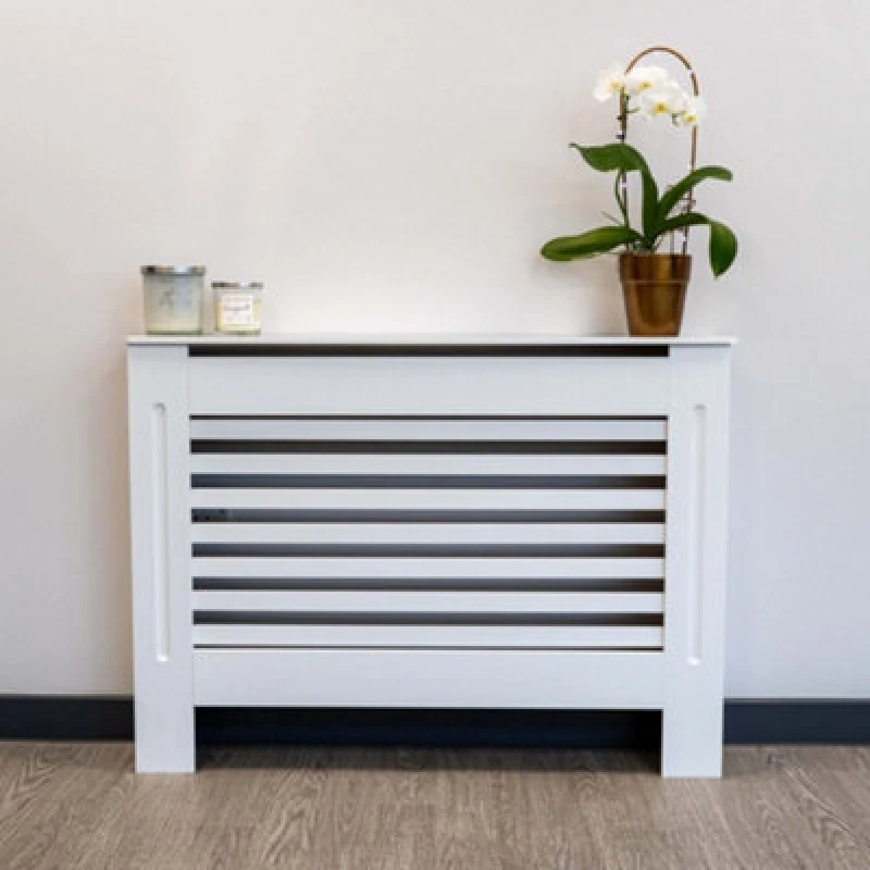 Image of Jack Stonehouse White Horizontal Slat Mdf Radiator Cover - Medium - 112Cm (W) X 81.5Cm (H) X 19Cm (D)