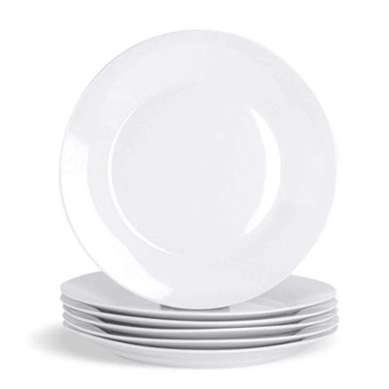 Image of Argon Tableware Classic White Dinner Plates 30cm Pack of 6 White
