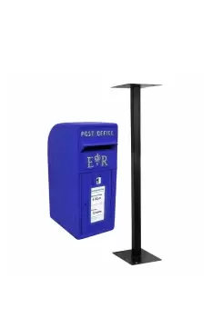 Image of Blue Scottish Post Box with Stand