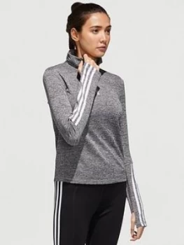 Image of Adidas 1/4 Zip Long Sleeve Top - Grey Heather