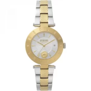 Image of Ladies Versus Logo Silver Dial On Two Tone Bracelet Watch