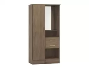 Image of Seconique Nevada Rustic Oak 1 Door 2 Drawer Wardrobe