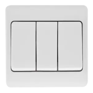 Image of Click Scolmore Mode 13A 3 Gang 2 Way Wide Rocker Switch Polar White - CMA813