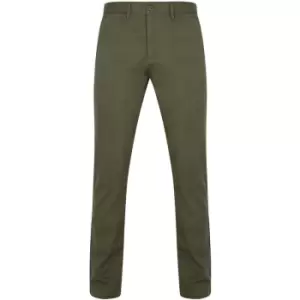 Image of Front Row Mens Cotton Rich Stretch Chino Trousers (36L) (Khaki) - Khaki
