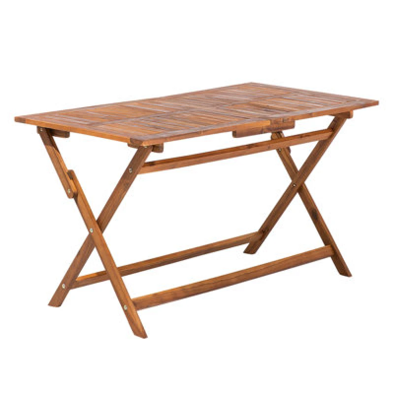Image of Beliani Garden Dining Table Cento 140 Cm 75cm Acacia Wood Brown