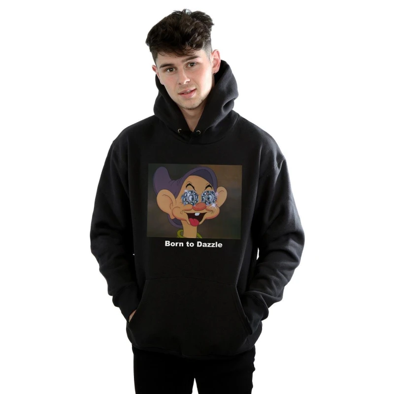 Image of Disney Men Dopey Born To Dazzle Hoodie in Black Size: Small Black S Male 5059568791696