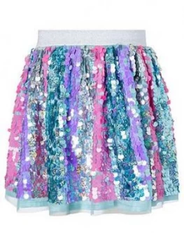 Image of Monsoon Girls Sequin Stripe Skirt - Multi