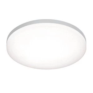 Image of Integrated LED 1 Light Bathroom Flush Light Opal, Silver IP44