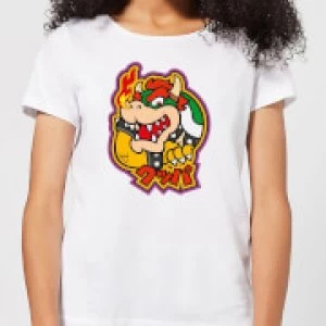 Image of Nintendo Super Mario Bowser Kanji Womens T-Shirt - White - M