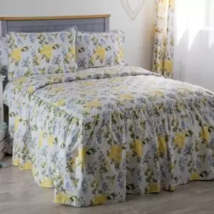 Image of Belledorm Arabella Country Dream Bedspread (Double) (White/Blue/Lemon/Green) - White/Blue/Lemon/Green