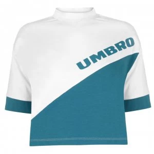 Image of Umbro Umbro Womens Temp Crop Top - White/Ocean