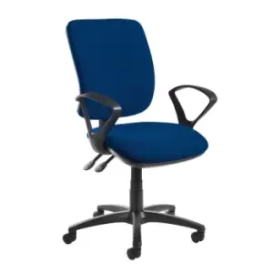 Image of Dams MTO Senza High Back Operator Chair with Fixed Arms - Blue
