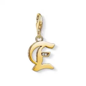 Image of Thomas Sabo Womens Charm Pendent Letter E Gold 1611-414-39 Jewellery